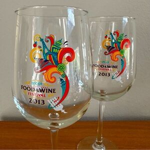2013 Epcot Food & Wine Festival- souvenir wine glasses - set of 2